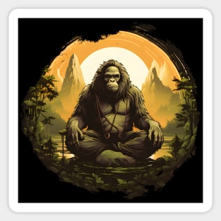 Meditating ape in nature, meditating monkey Sticker